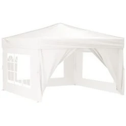 VidaXL Tente de réception pliable avec parois Blanc 3x3 m