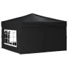 VidaXL Tente de réception pliable avec parois Noir 3x3 m