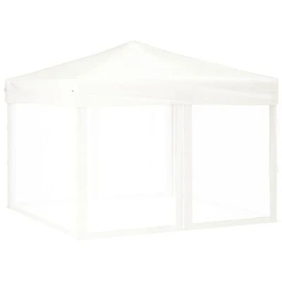 VidaXL Tente de réception pliable avec parois Blanc 3x3 m