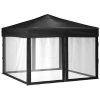 VidaXL Tente de réception pliable avec parois Noir 3x3 m