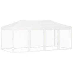VidaXL Tente de réception pliable avec parois Blanc 3x6 m