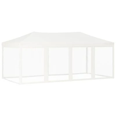 VidaXL Tente de réception pliable avec parois Blanc 3x6 m