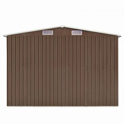 VidaXL Abri de jardin 257 x 298 x 178 cm Métal Marron – Image 3
