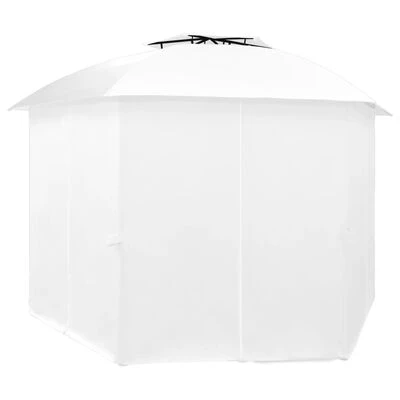 VidaXL Chapiteau de jardin avec rideaux 360x312x265 cm Blanc 180 g/m² – Image 3