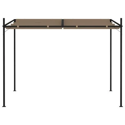 VidaXL Belvédère avec toit rétractable 300x300x233 cm Taupe – Image 3