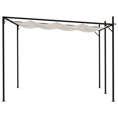 VidaXL Belvédère avec toit rétractable 400x300x233 cm Crème – Image 3