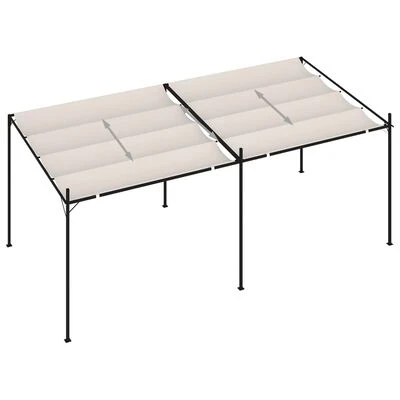 VidaXL Belvédère avec toit rétractable 600x300x233 cm Crème – Image 3