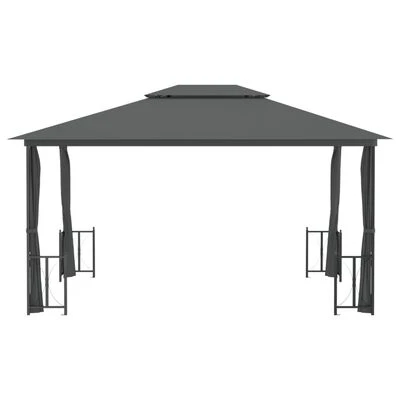 VidaXL Tonnelle avec parois et toit double 3x4 m Anthracite – Image 3