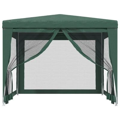 VidaXL Tente de fête avec 4 parois latérales en maille Vert 3x3 m PEHD – Image 3