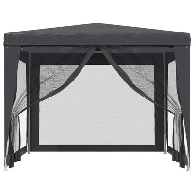 VidaXL Tente de fête avec 4 parois latérales en maille Anthracite 3x3m – Image 3