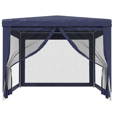 VidaXL Tente de fête avec 4 parois latérales en maille Bleu 3x4 m PEHD – Image 3