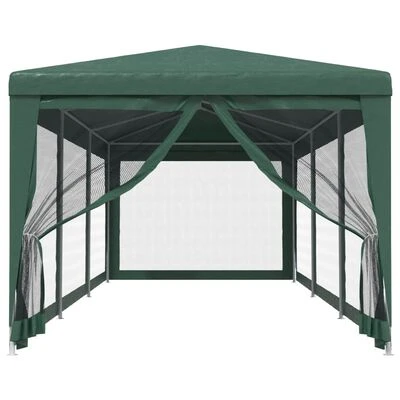 VidaXL Tente de fête avec 8 parois latérales en maille Vert 3x9 m PEHD – Image 3