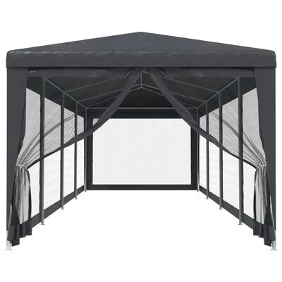 VidaXL Tente de fête et 10 parois latérales en maille Anthracite 3x12m – Image 3