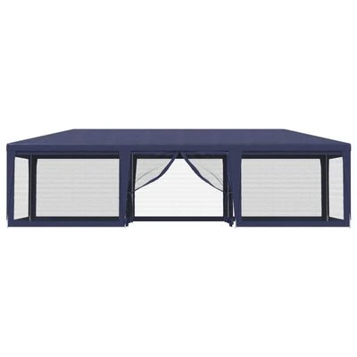 VidaXL Tente de fête avec 8 parois latérales en maille Bleu 9x4 m PEHD – Image 3