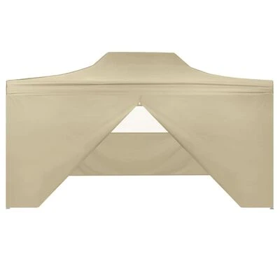 VidaXL Tente pliable avec 4 parois latéraux 3 x 4,5 m Blanc crème – Image 3