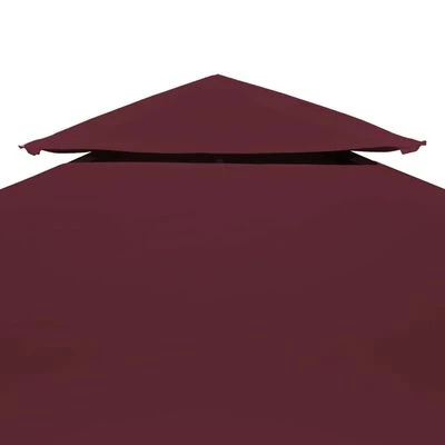 VidaXL Toile supérieure double de belvédère 310 g/m² 3x3 m Bordeaux – Image 3