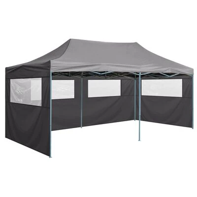 VidaXL Tente de réception pliable avec 4 parois 3x6 m Acier Anthracite – Image 3