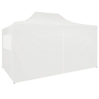 VidaXL Tente pliable de réception avec 4 parois 3 x 4,5 m Blanc – Image 3