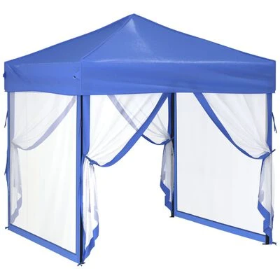 VidaXL Tente de réception pliable avec parois Bleu 2x2 m – Image 3