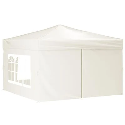 VidaXL Tente de réception pliable avec parois Crème 3x3 m – Image 3