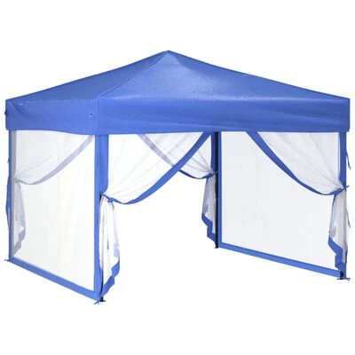 VidaXL Tente de réception pliable avec parois Bleu 3x3 m – Image 3