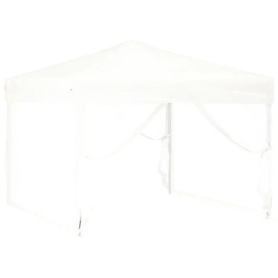 VidaXL Tente de réception pliable avec parois Blanc 3x3 m – Image 3