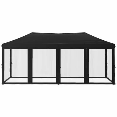 VidaXL Tente de réception pliable avec parois Noir 3x6 m – Image 3