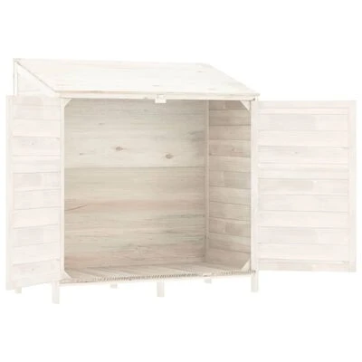 VidaXL Remise de jardin Blanc 102x52x112 cm Bois de sapin solide – Image 4
