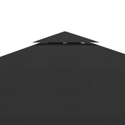 VidaXL Toile de toit de belvédère 2 niveaux 310 g/m² 3x3 m Noir – Image 4