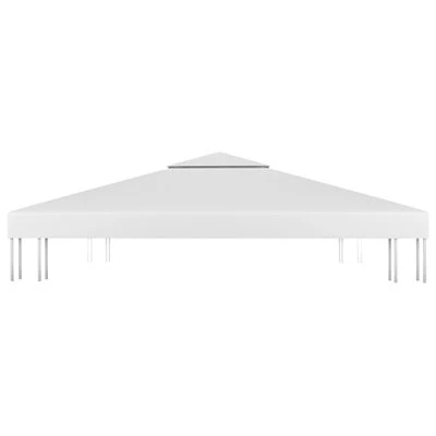 VidaXL Toile de toit de belvédère 2 niveaux 310 g/m² 4x3 m Blanc – Image 4