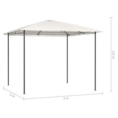 VidaXL Belvédère 3x3x2,6 m Crème 160 g/m² – Image 4
