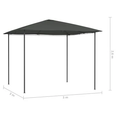 VidaXL Belvédère 3x3x2,6 m Anthracite 160 g/m² – Image 4