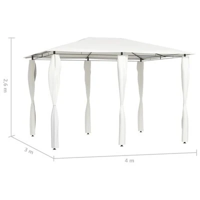 VidaXL Belvédère avec revêtement de poteaux 3x4x2,6 m Crème 160 g/m² – Image 4