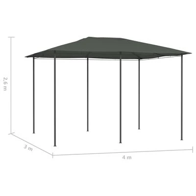 VidaXL Belvédère 3x4x2,6 m Anthracite 160 g/m² – Image 4