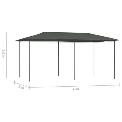 VidaXL Belvédère 3x6x2,6 m Anthracite 160 g/m² – Image 4