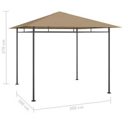 VidaXL Belvédère 3x3x2,7 m Taupe 180 g/m² – Image 4
