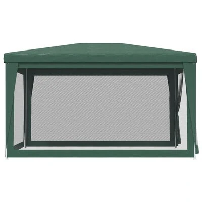 VidaXL Tente de fête avec 4 parois latérales en maille Vert 3x4 m PEHD – Image 4