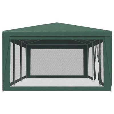 VidaXL Tente de fête avec 8 parois latérales en maille Vert 9x4 m PEHD – Image 4