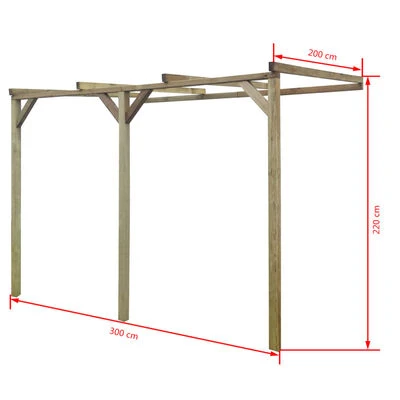 VidaXL Pergola à appentis 2 x 3 x 2,2 m Bois – Image 4