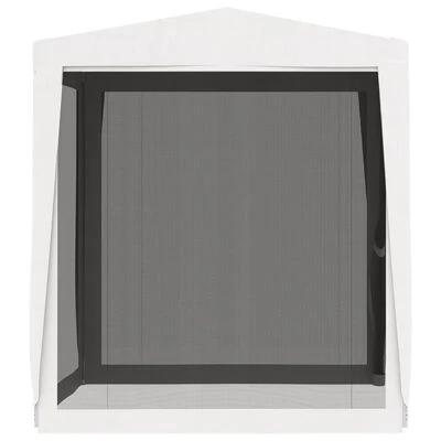 VidaXL Tente de réception avec 4 parois latérales en maille 2x2m Blanc – Image 4