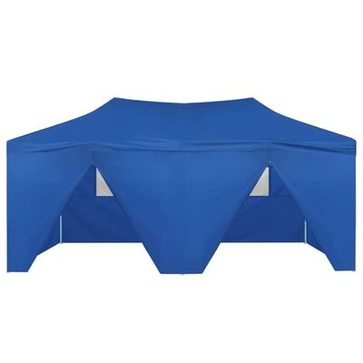 VidaXL Tente de réception pliable avec 4 parois 3x6 m Acier Bleu – Image 4