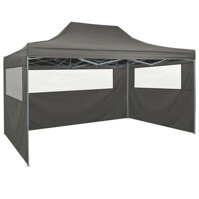 VidaXL Tente de réception pliable avec 4 parois 3x4 m Acier Anthracite – Image 4