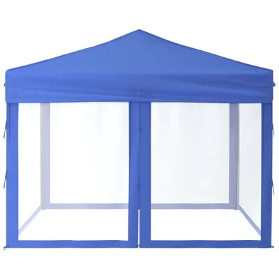 VidaXL Tente de réception pliable avec parois Bleu 3x3 m – Image 4