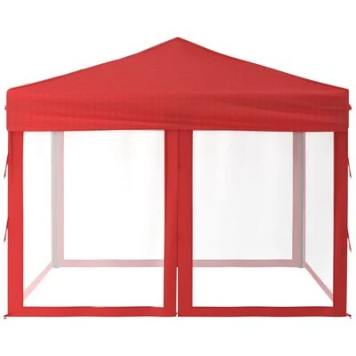 VidaXL Tente de réception pliable avec parois Rouge 3x3 m – Image 4