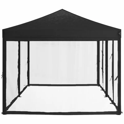 VidaXL Tente de réception pliable avec parois Noir 3x6 m – Image 4