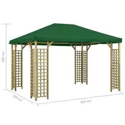 VidaXL Belvédère 4x3 m Vert – Image 5