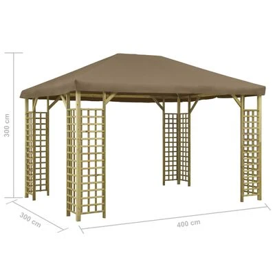 VidaXL Belvédère 4x3 m Taupe – Image 5