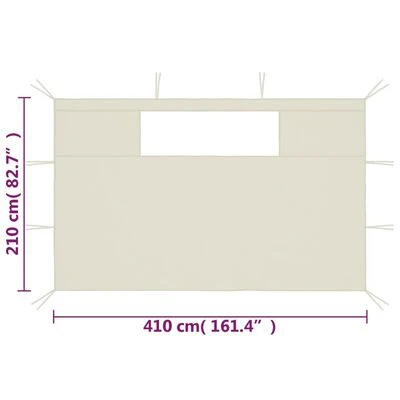 VidaXL Parois latérales de belvédère avec fenêtres 2 pcs Crème – Image 5