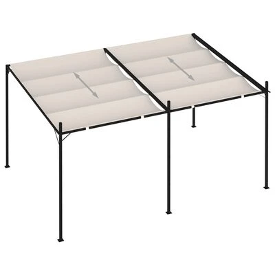 VidaXL Belvédère avec toit rétractable 400x300x233 cm Crème – Image 5