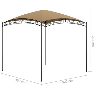 VidaXL Belvédère 3x3x2,65 m Taupe 180 g/m² – Image 5